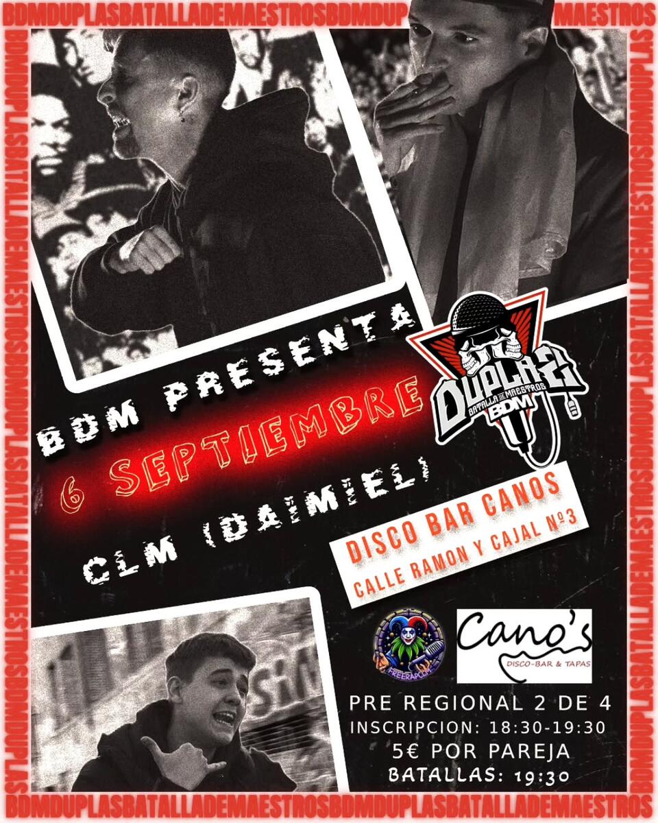 cartel BDM DUPLAS 2025 CLASIFICATORIA DAIMIEL freerapCLM