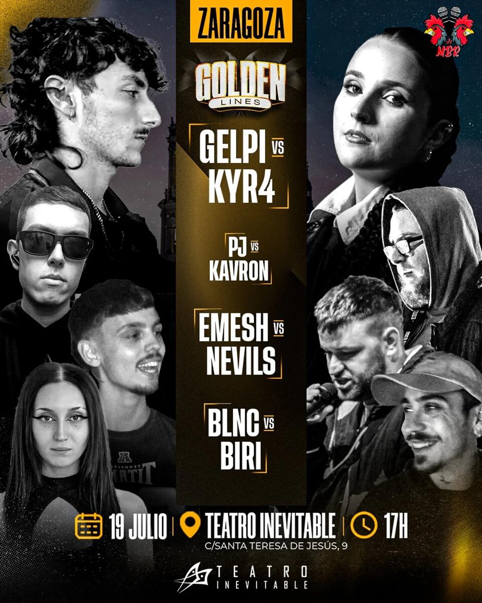 cartel GOLDEN LINES Miraelbuenrap