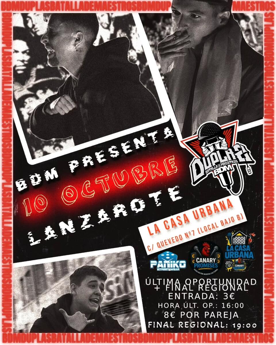 cartel BDM Duplas Lanzarote Regional BDM España Oficial