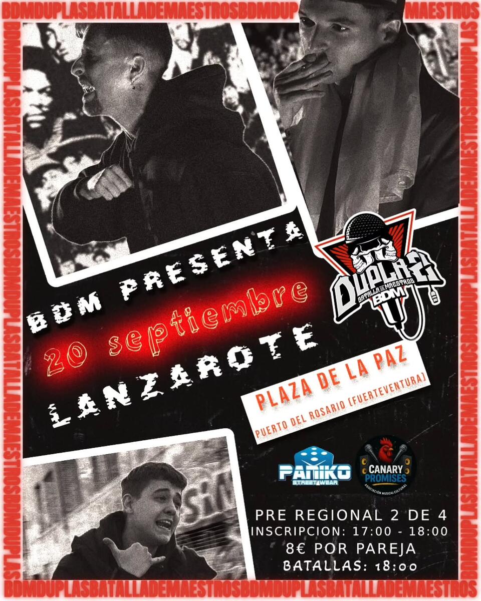 cartel BDM Duplas Lanzarote BDM España Oficial