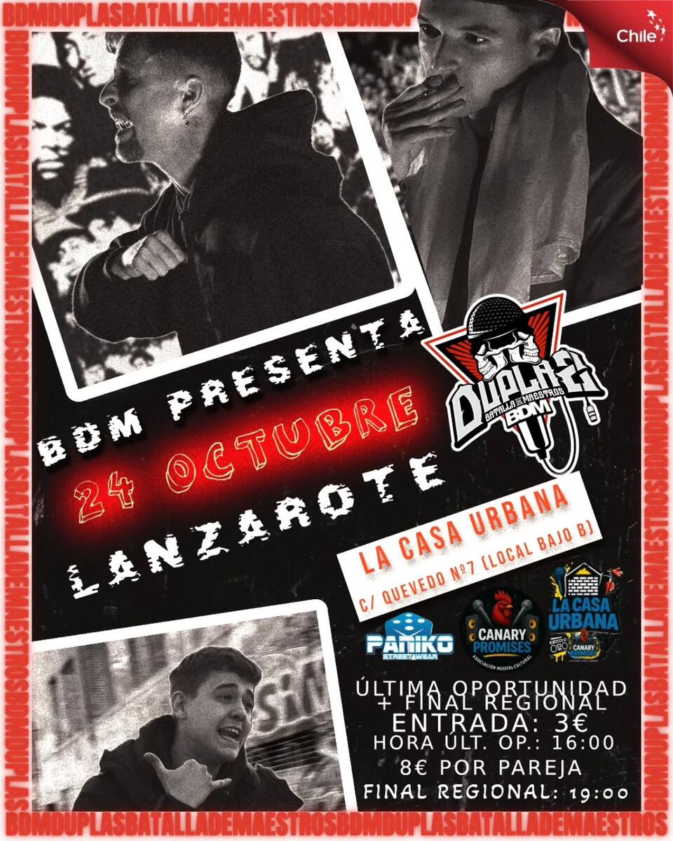 cartel BDM Duplas: Final Regional Lanzarote BDM España Oficial